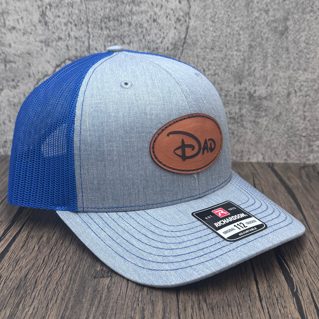 Dad Leather Patch Hat – Blue/ Grey Richardson 112