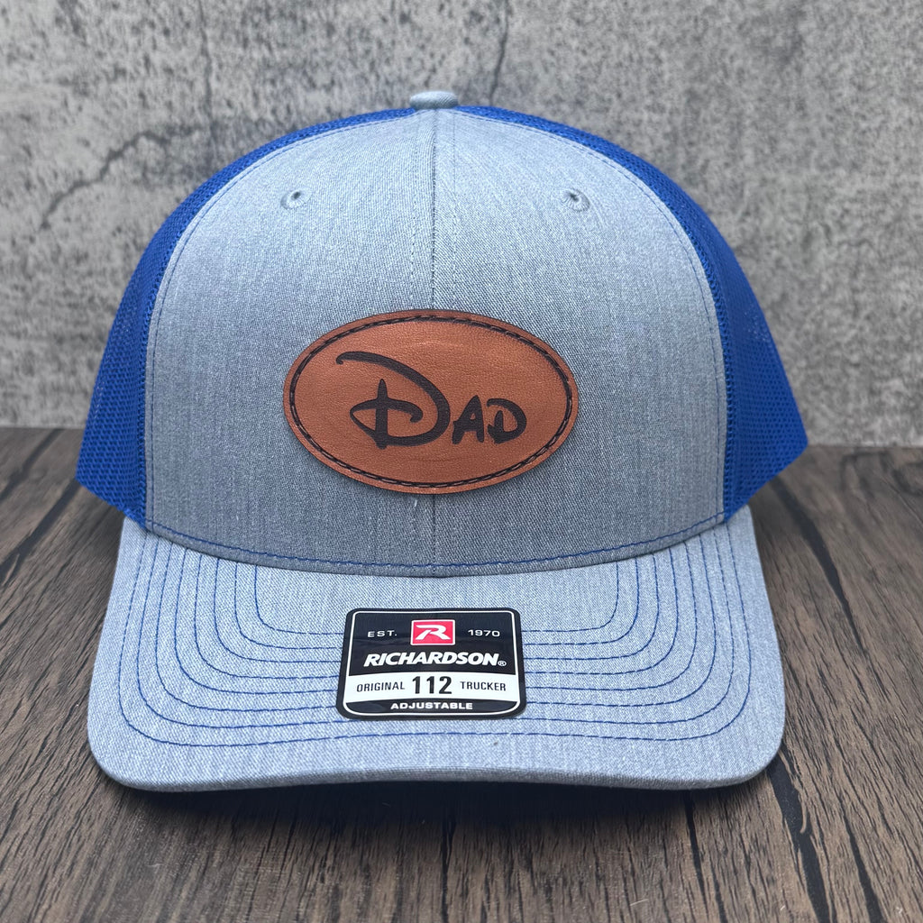 Dad Leather Patch Hat – Blue/ Grey Richardson 112