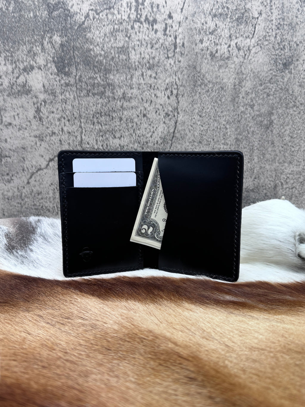 Hand-Stitched Sharkskin Vertical Wallet