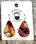 Handcrafted Halloween Full-Grain Leather Earrings – Ghosts, Pumpkins & Spooky Icons | Lightweight | Hypoallergenic Titanium or Niobium Ear Wires