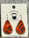 Halloween Full-Grain Leather Earrings – Handmade Spooky Fall Earrings – Hypoallergenic Titanium Ear Wires – Three Sizes Available