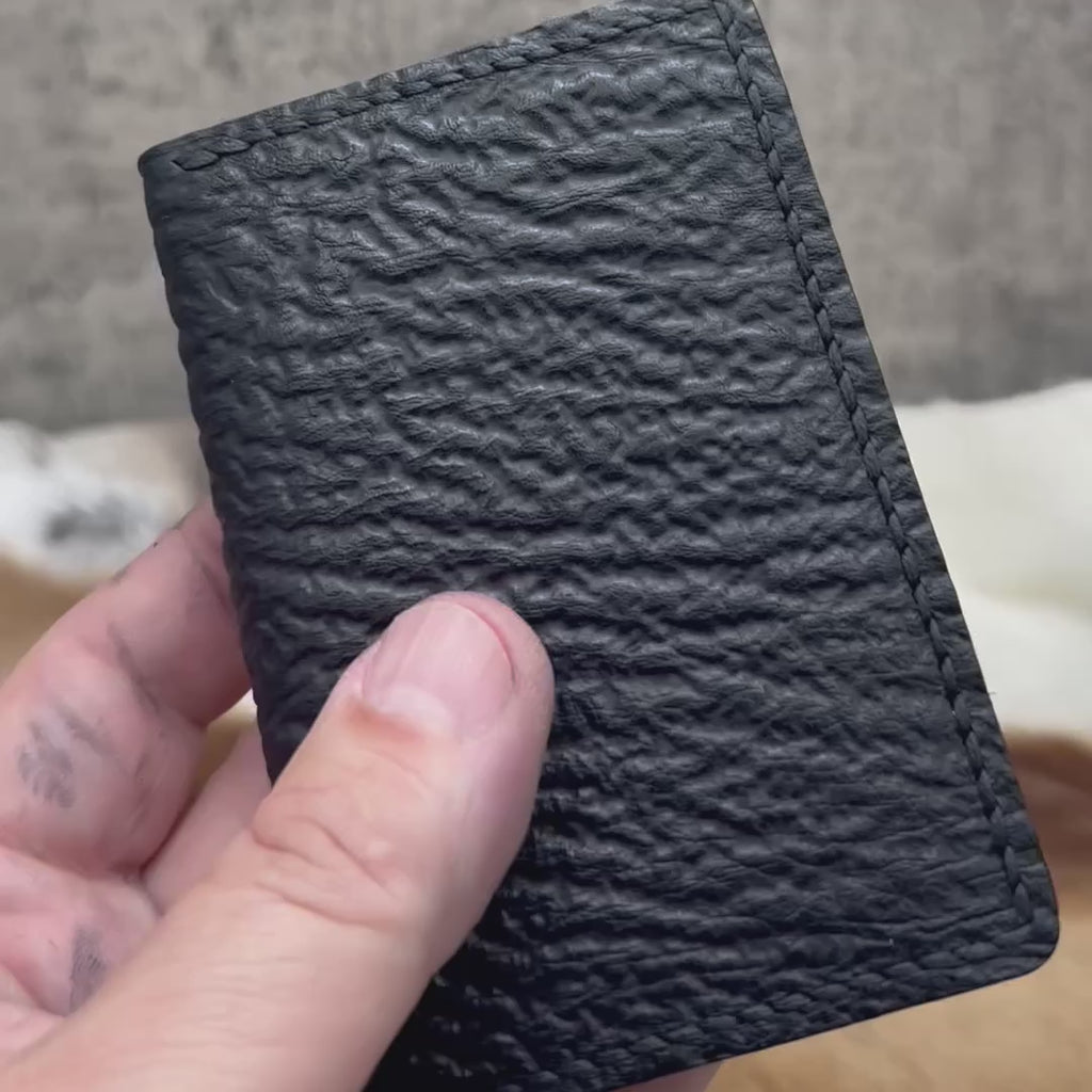 Hand-Stitched Sharkskin Vertical Wallet